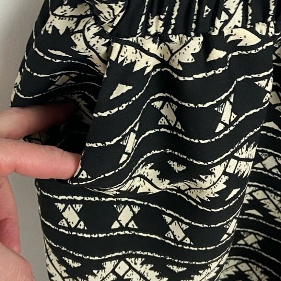 Koton Black Bohemian Square Neck Jumpsuit Size XS Hippie Boho White Wide Leg - Picture 3 of 13